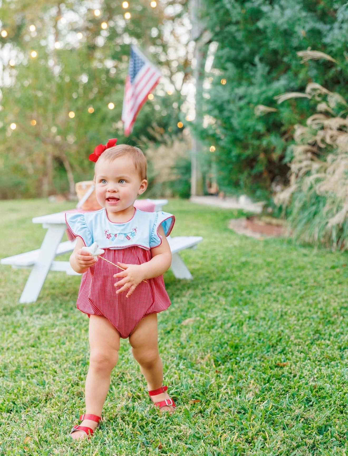 Star Spangled Banner Girls Scallop Bubble