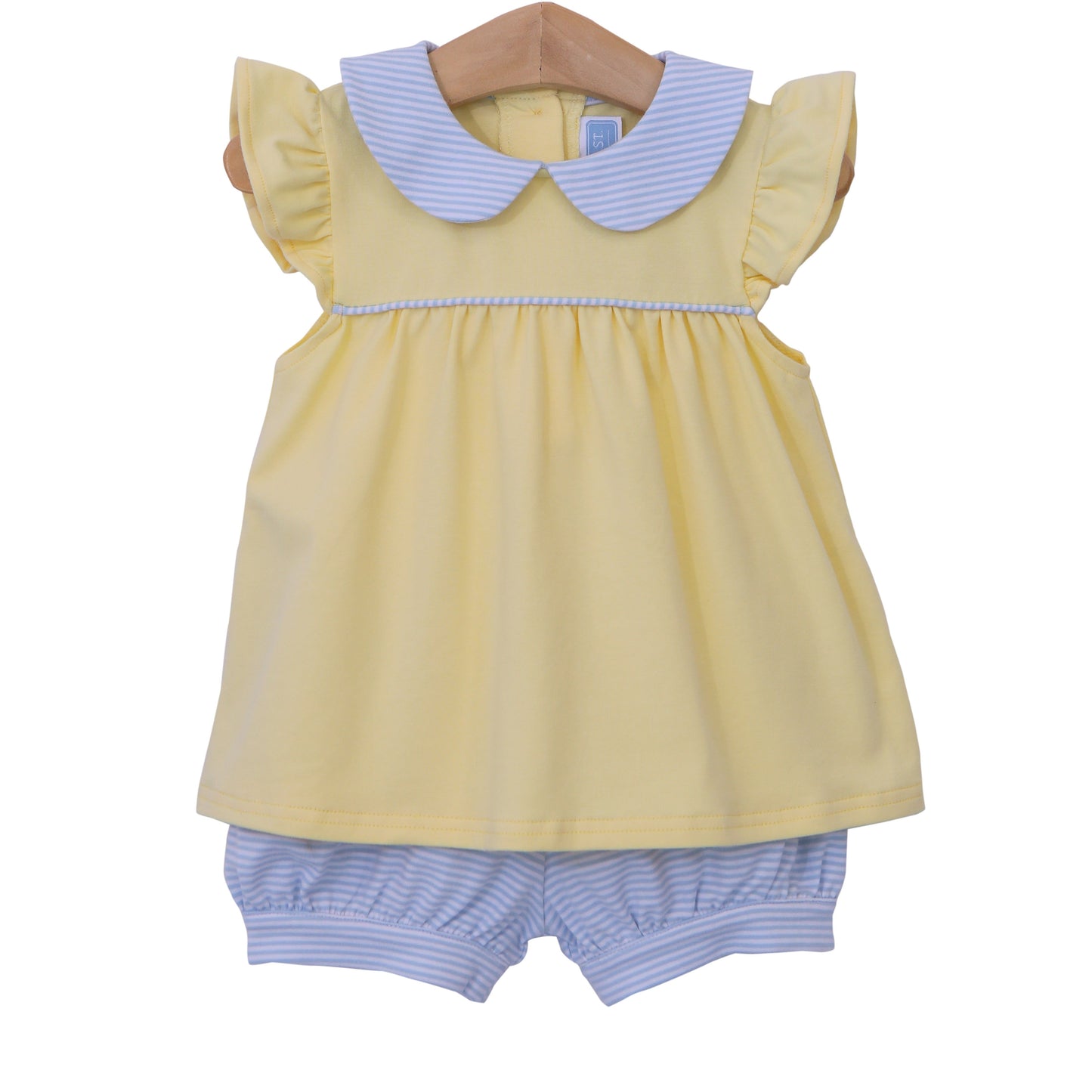 Genevieve Light Blue & Yellow Girls Bloomer Set