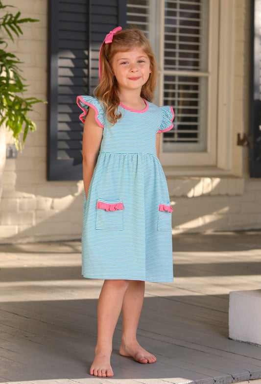 Lucy Mint & Pink Girls Dress