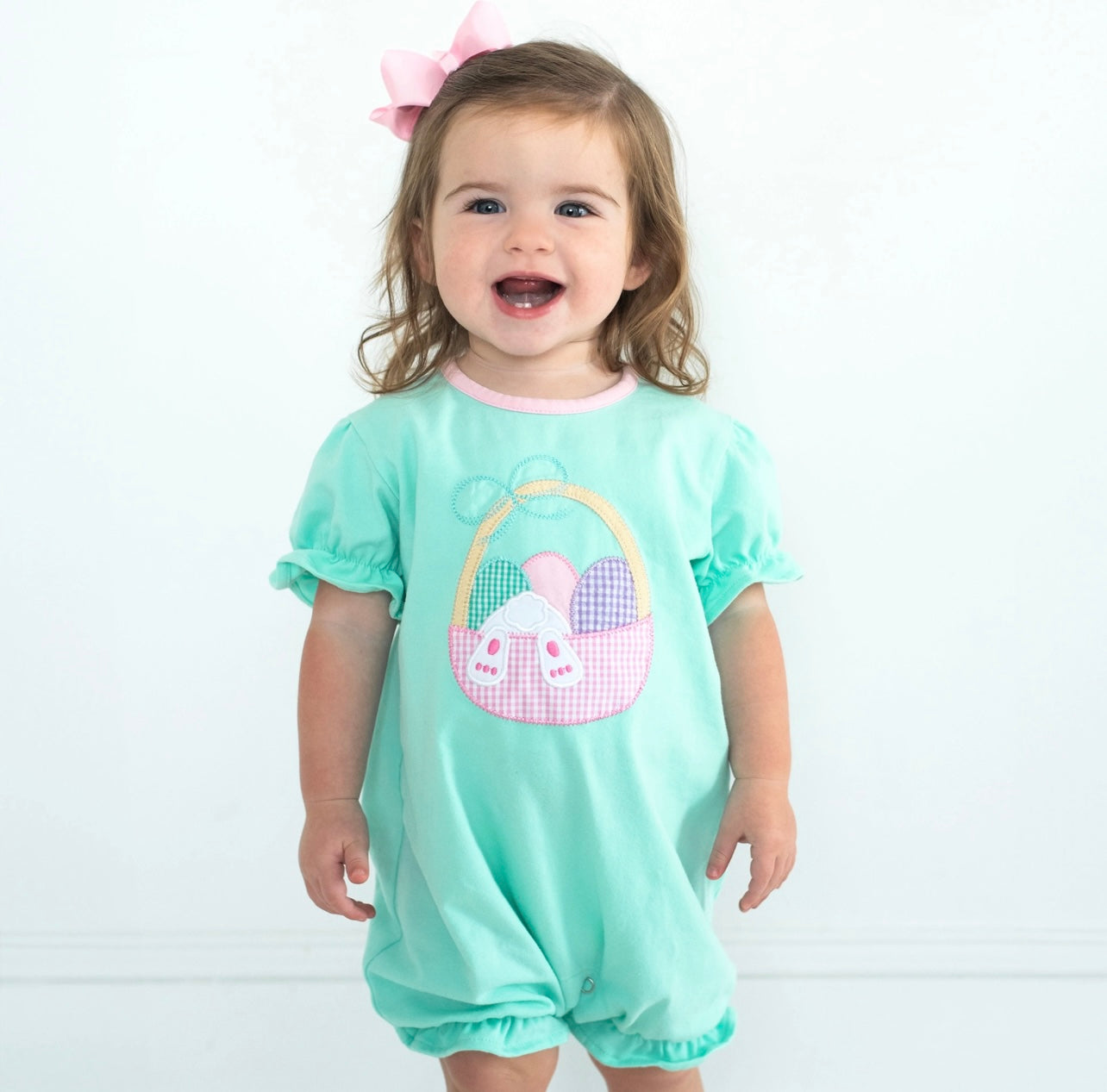 Easter Bunny in Basket Girls Romper