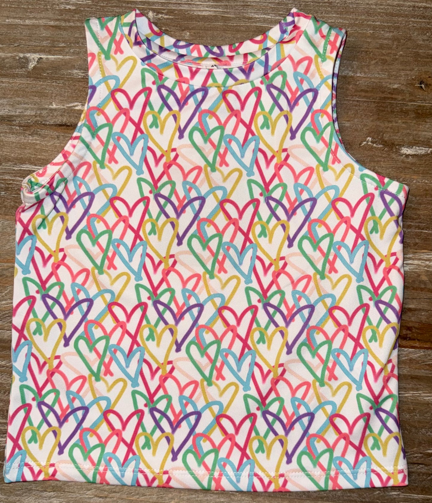 Graffiti Hearts Girls Tank