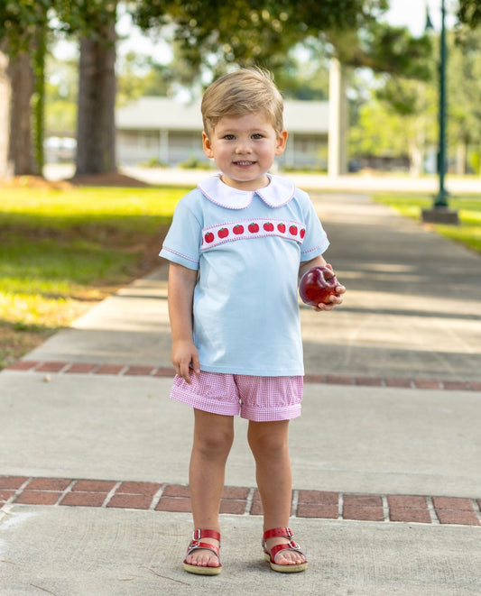 Apple Ribbon Banded Boys Short Set