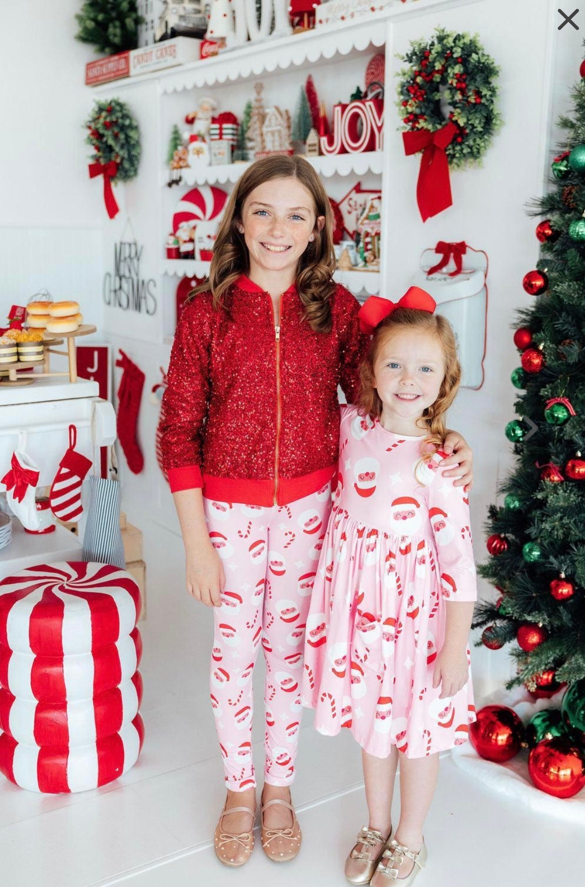 Jingle Bells Santa Girls Pocket Twirl Dress