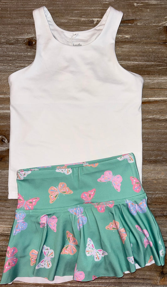 Honesty White Racerback Athletic Girls Tank