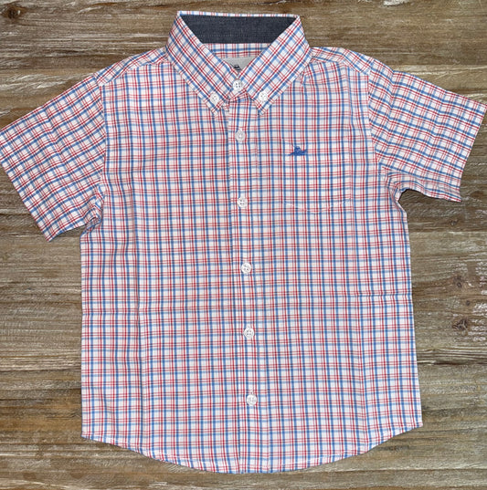Red/White/Blue Boys Button Down Shirt