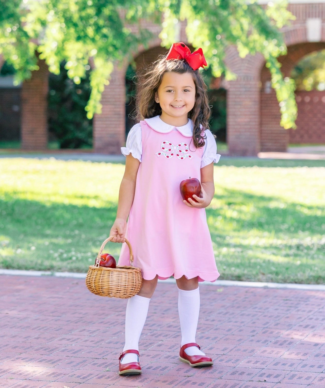 PREORDER-this item ships middle of July! Cute to the Core Girls Scallop Jumper Set
