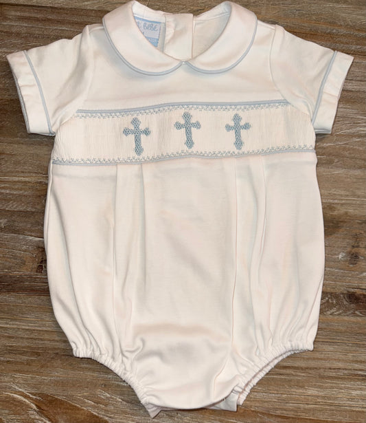 White Knit Boys Cross Bubble