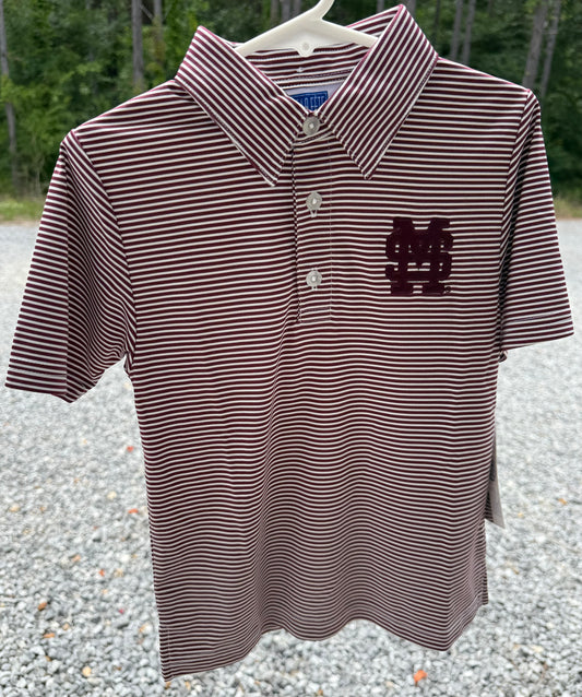 Mississippi State Bulldogs Embroidered Maroon Boys Polo