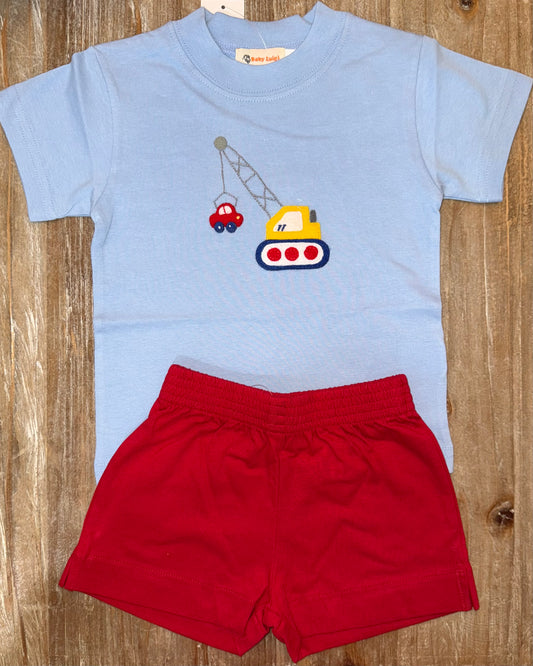 Crane/Car Boys Short Set