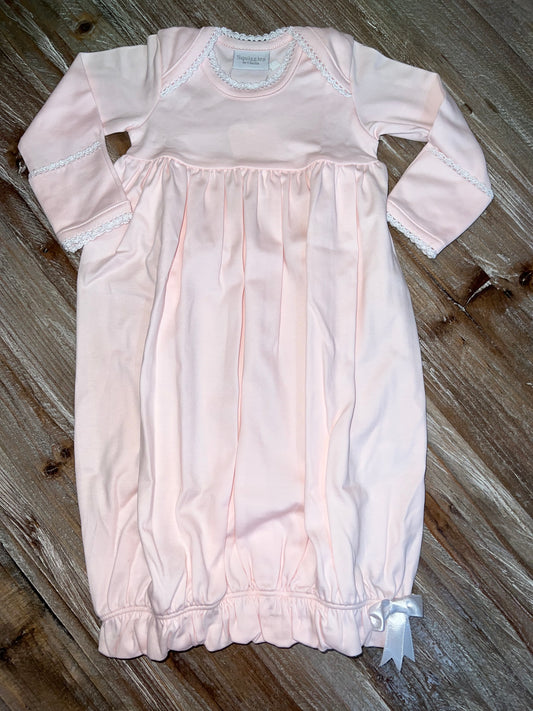 Pink Crochet Girls Gown