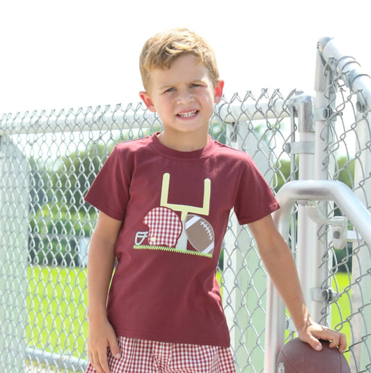 Touch Down Boys Maroon Short Set