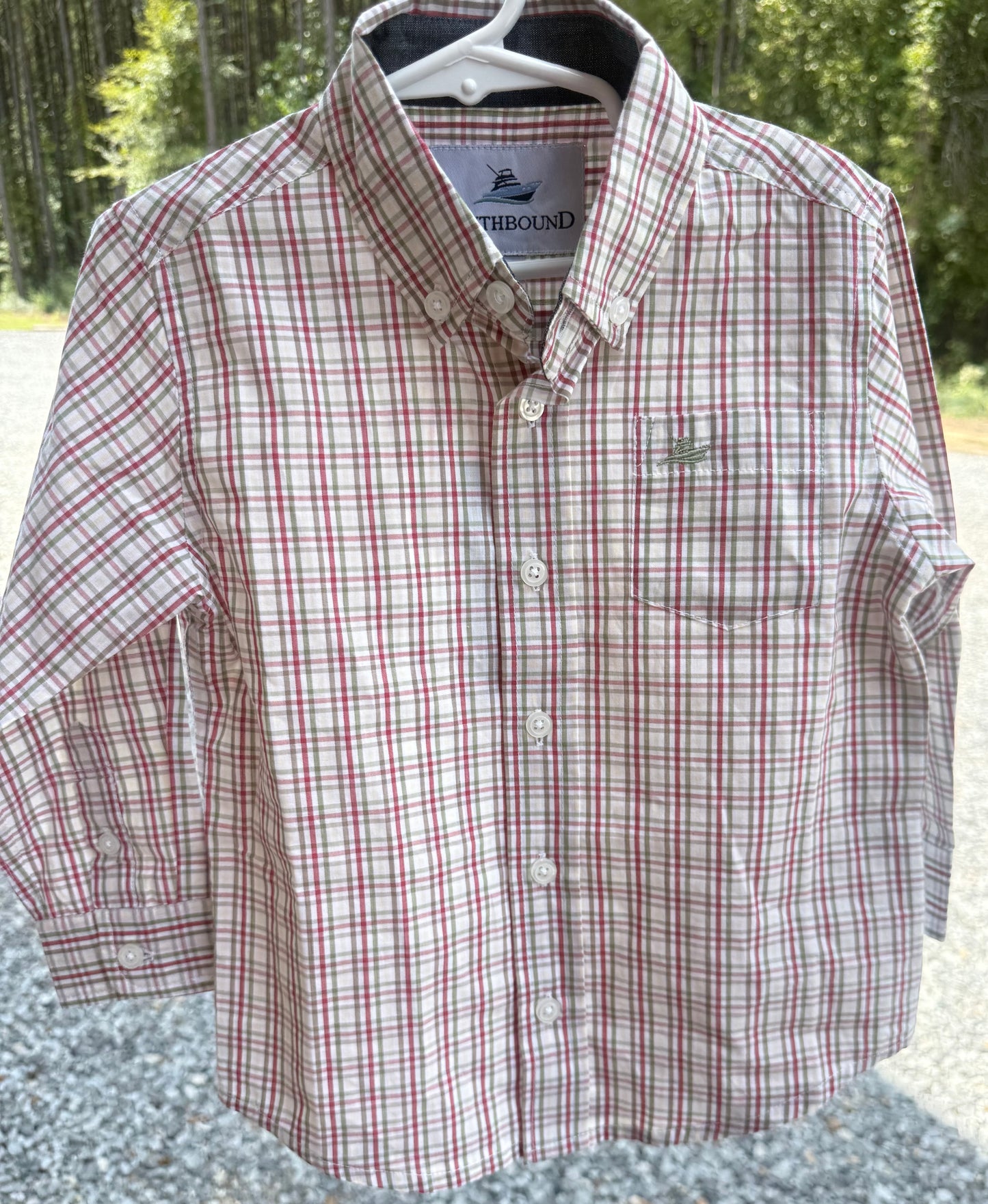 Red/Green Boys Button Down