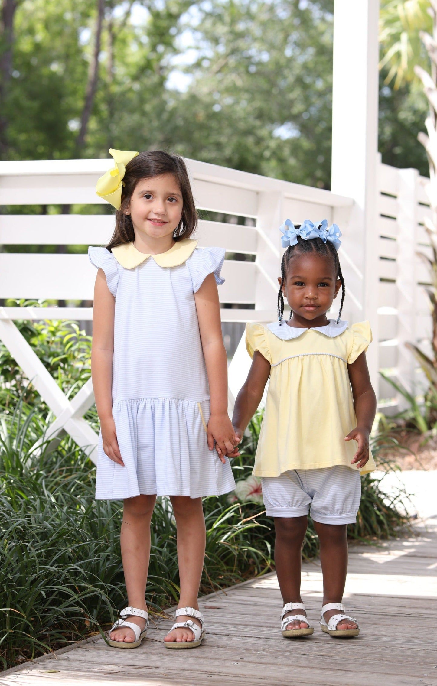 Genevieve Light Blue & Yellow Girls Bloomer Set