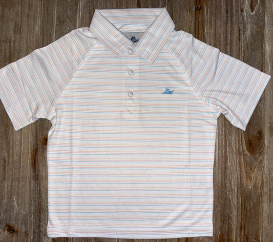 White Multi Stripe Boys Polo