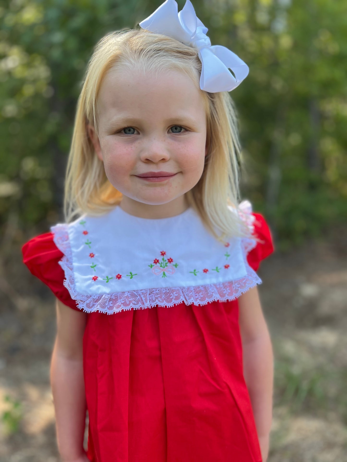 Blooms in Christmas Alice Red Girls Dress