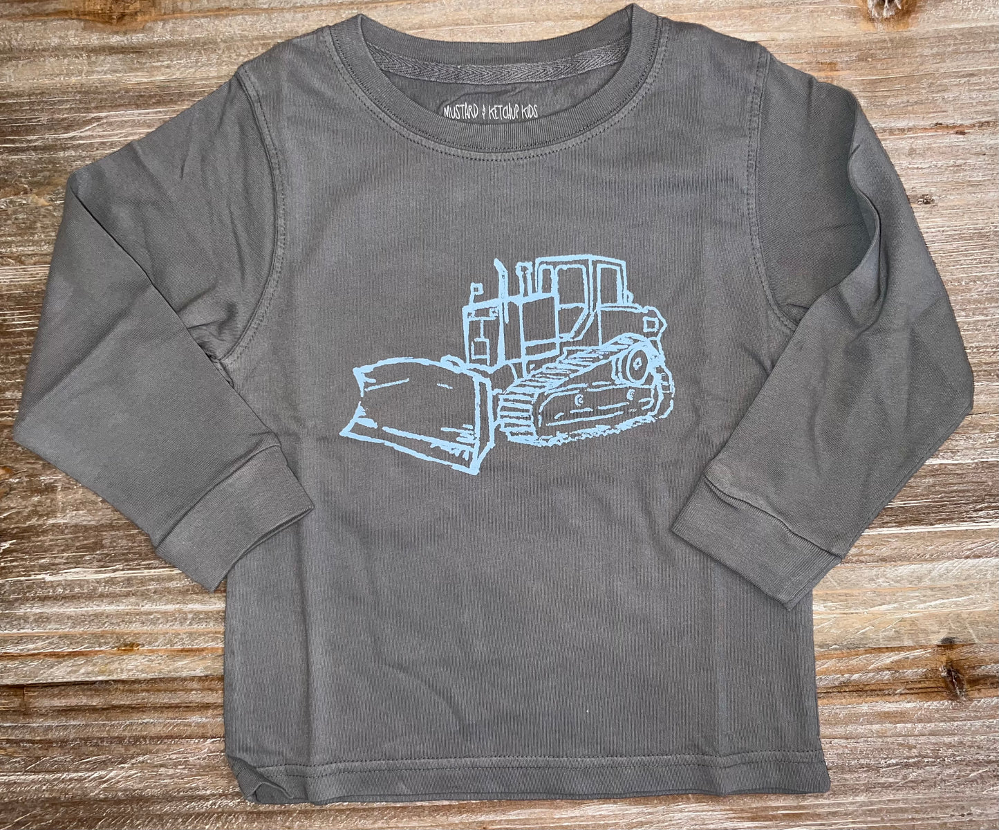 Gray Bulldozer Boys Tee