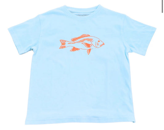 Light Blue Boys Snapper Tee