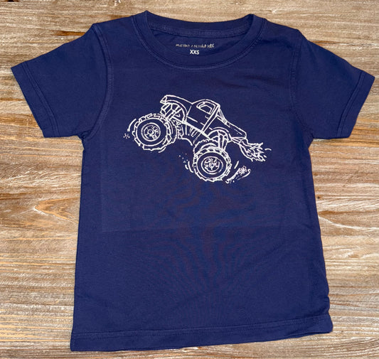 Navy Monster Truck Boys Tee