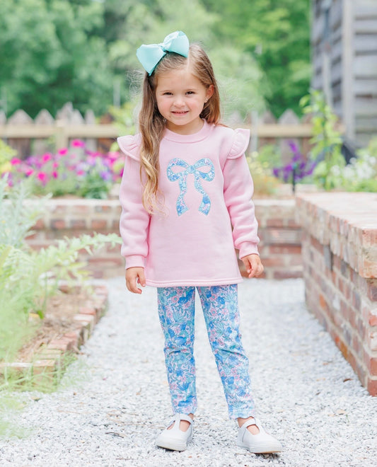 Painted Petals Girls Ruffle Sweatshirt Set