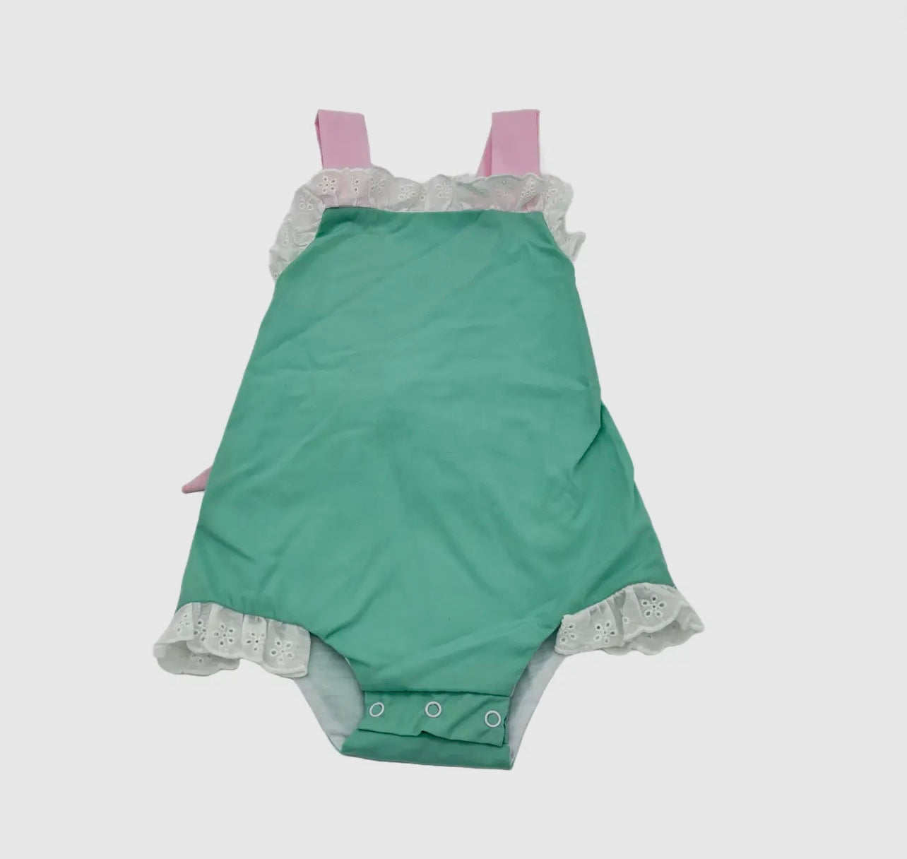 Hampton Mint & Light Pink Girls Sunsuit