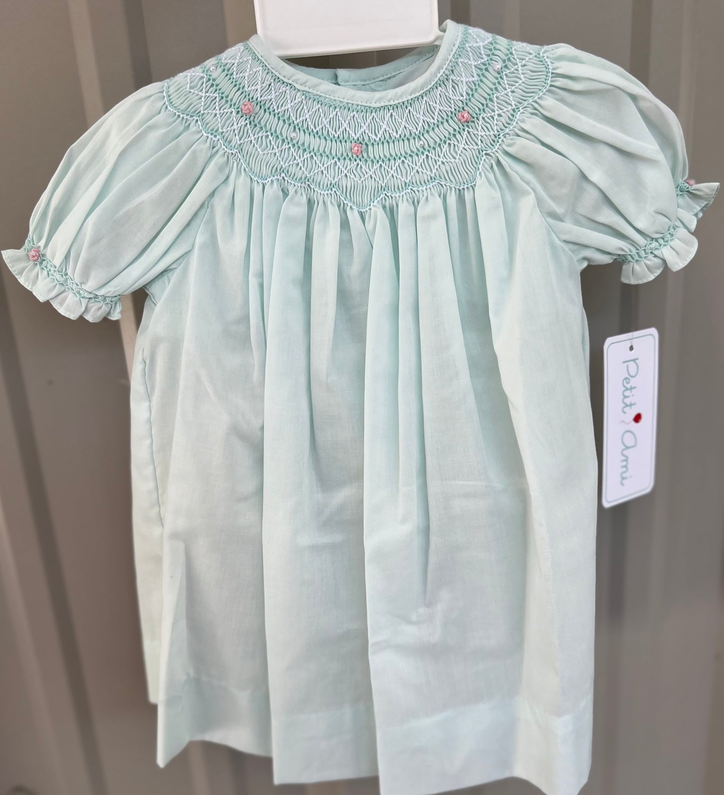 Petit Ami Mint Smocked Girls Dress