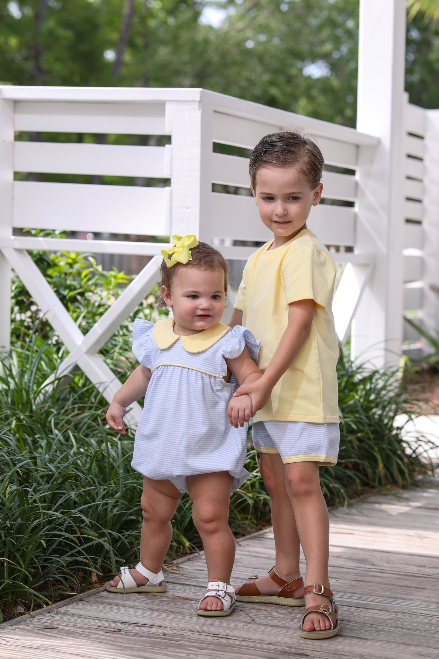 Genevieve Light Blue & Yellow Girls Bubble