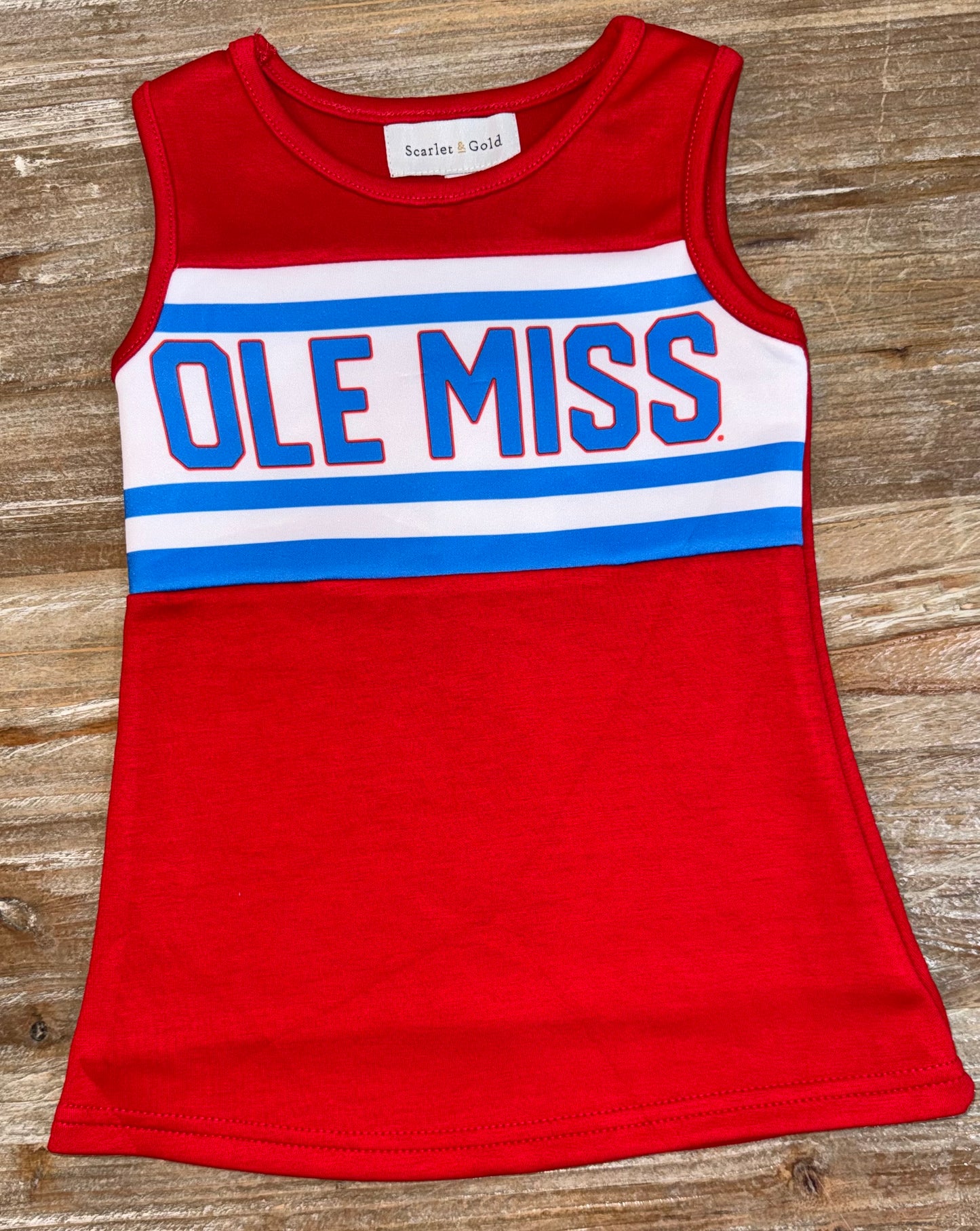 The Classic Cheer Dress- Ole Miss Bright Red (size up— these run short)