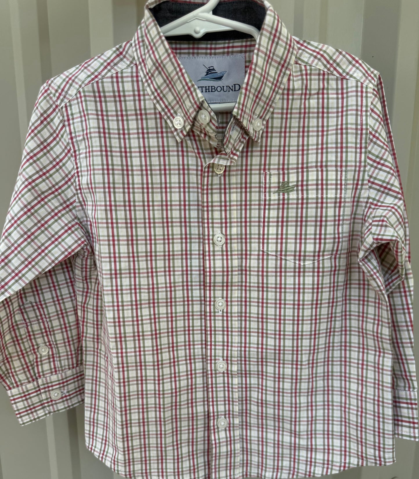 Red/Green Boys Button Down