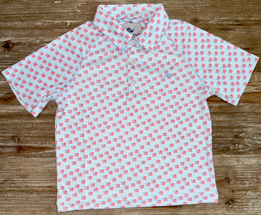 Printed Flag Boys Polo