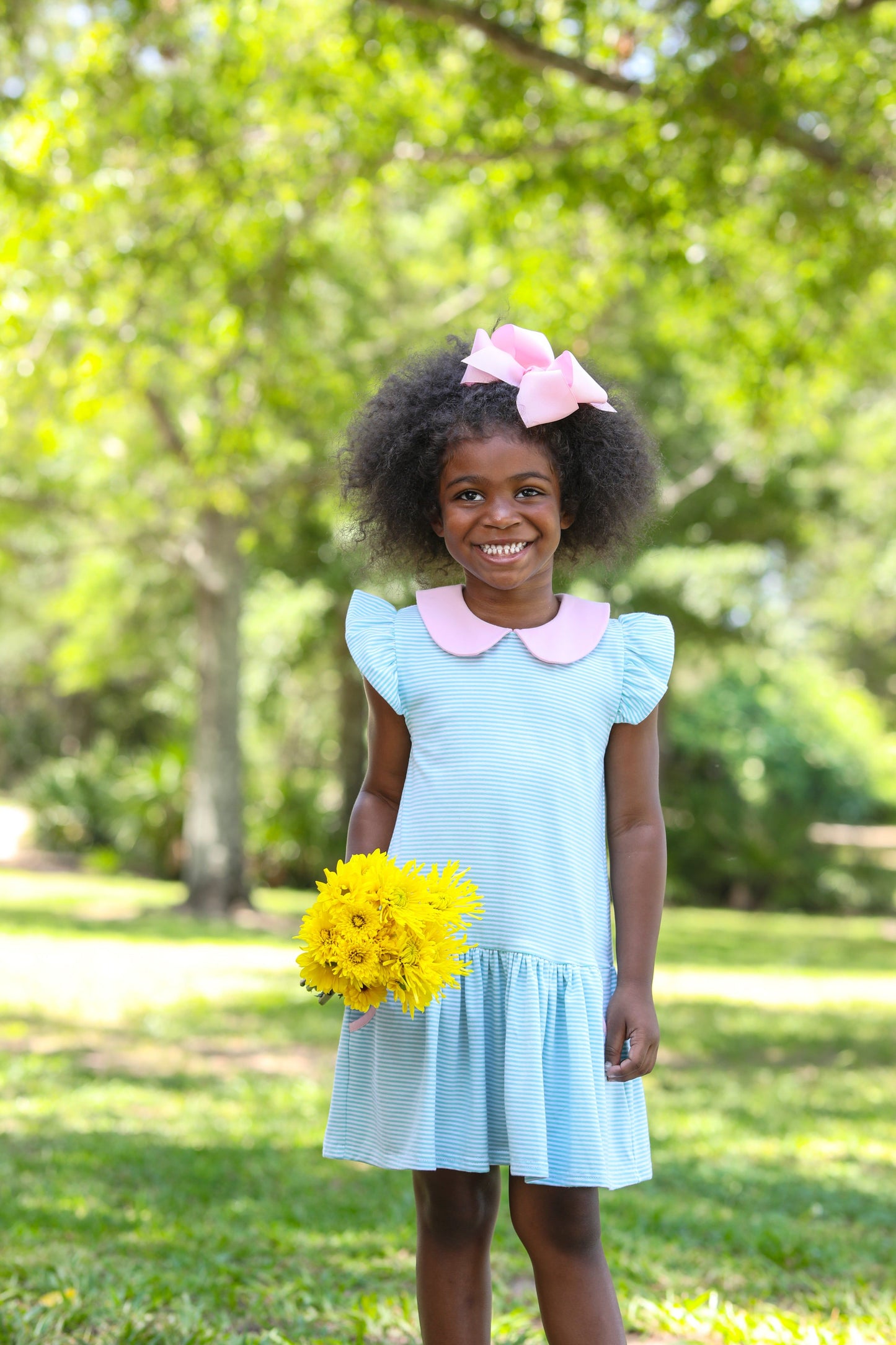 Genevieve Mint & Light Pink Girls Dress