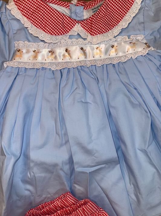 Reindeer Ribbon Girls Bloomer Pants Set