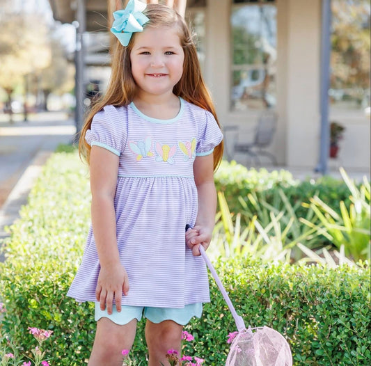 Butterfly Girls Scallop Short Set