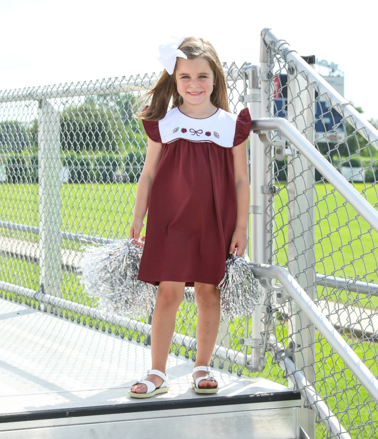 Team Spirit Maroon Scallop Girls Dress