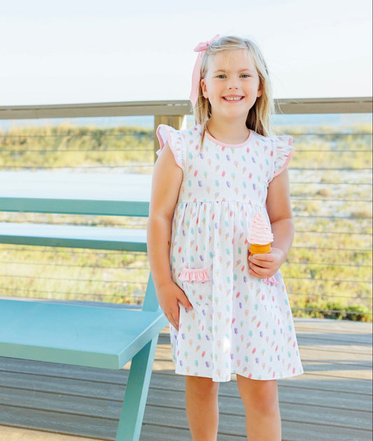 Summertime Sweets Girls Ruffle Pocket Dress
