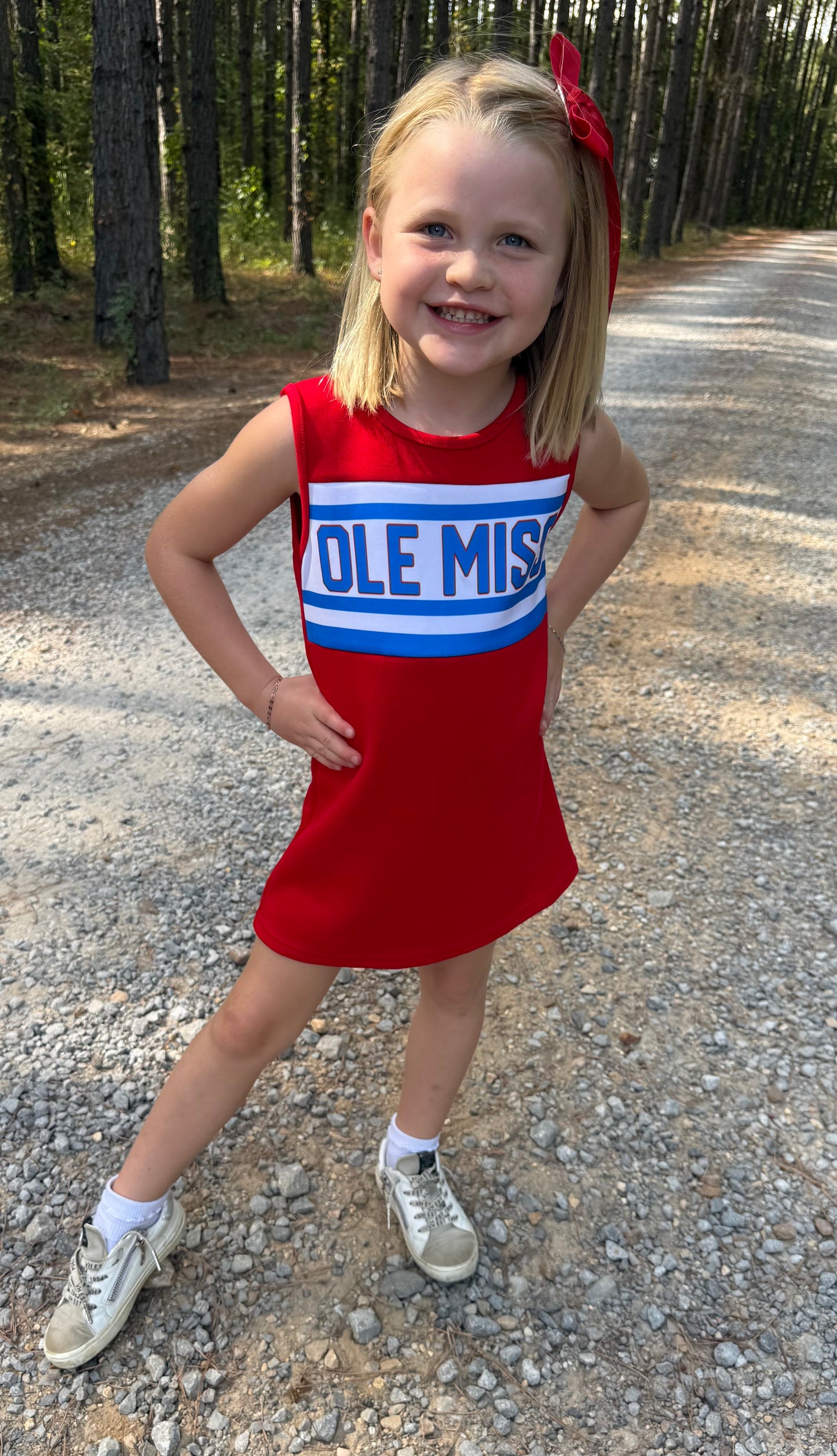 The Classic Cheer Dress- Ole Miss Bright Red (size up— these run short)