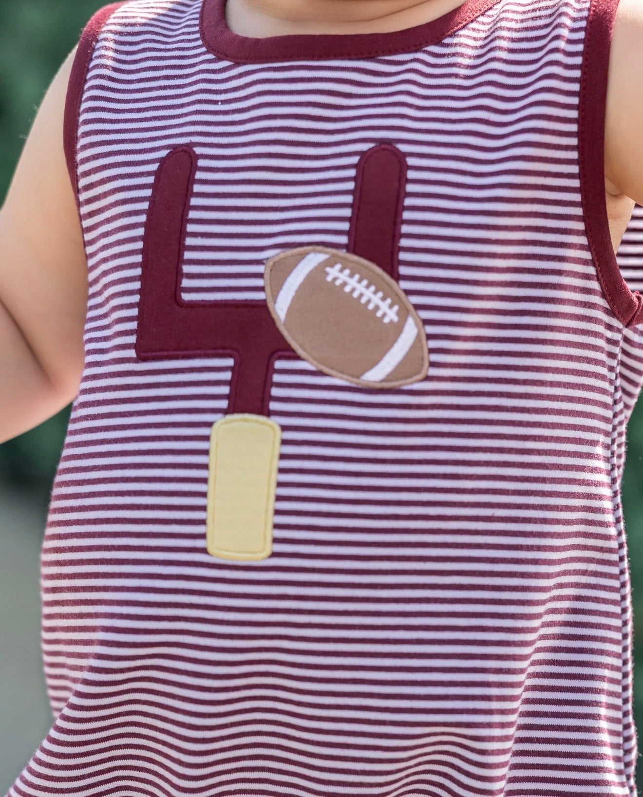 Down, Set, Hut Boys Maroon Stripe Bubble