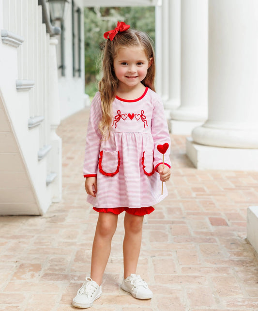 Heart Garland Girls Bloomer Set