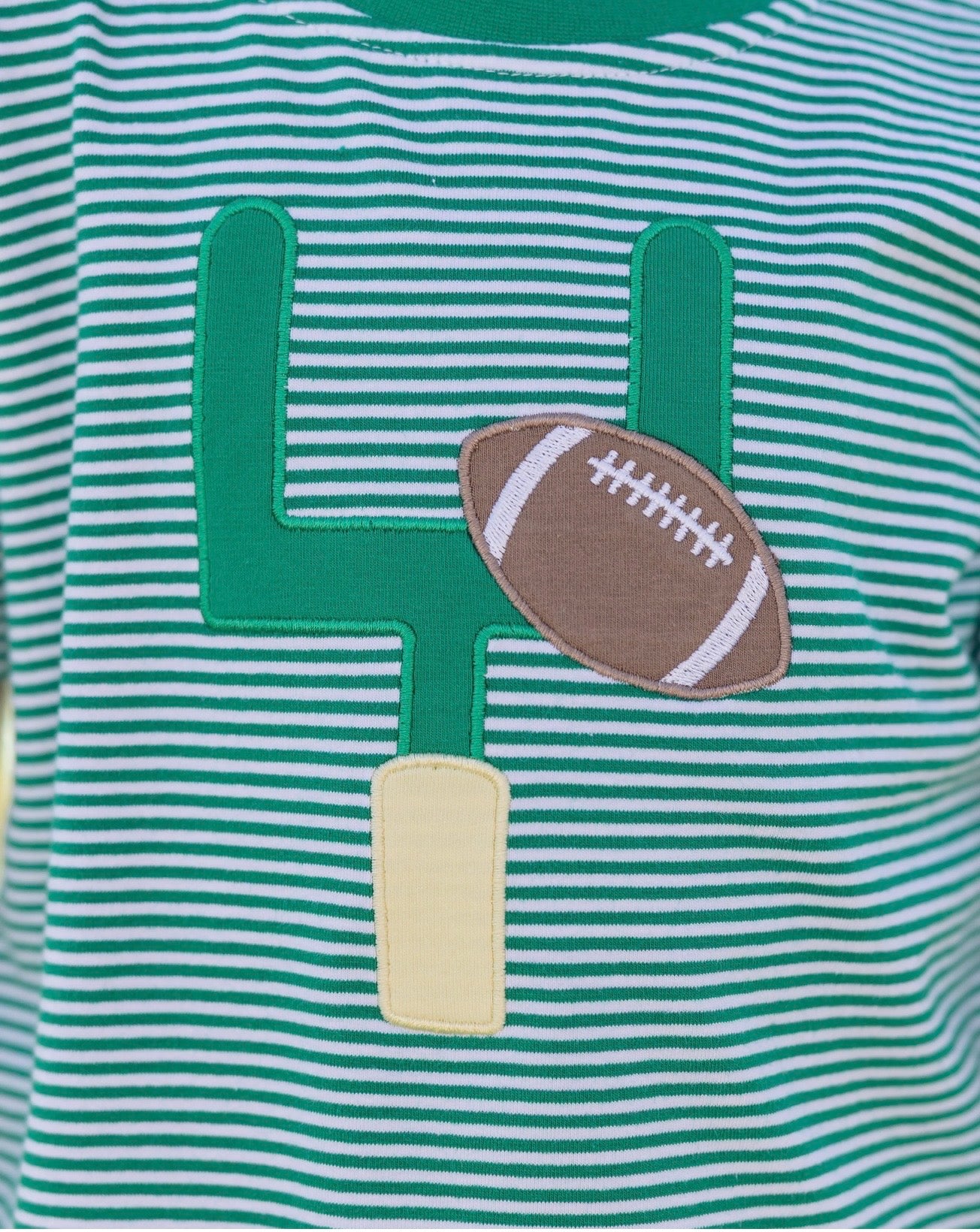 Down, Set, Hut Boys Green Stripe Short Set