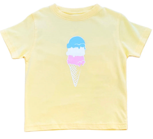 Yellow Ice Cream Cone Boys/Girls Tee