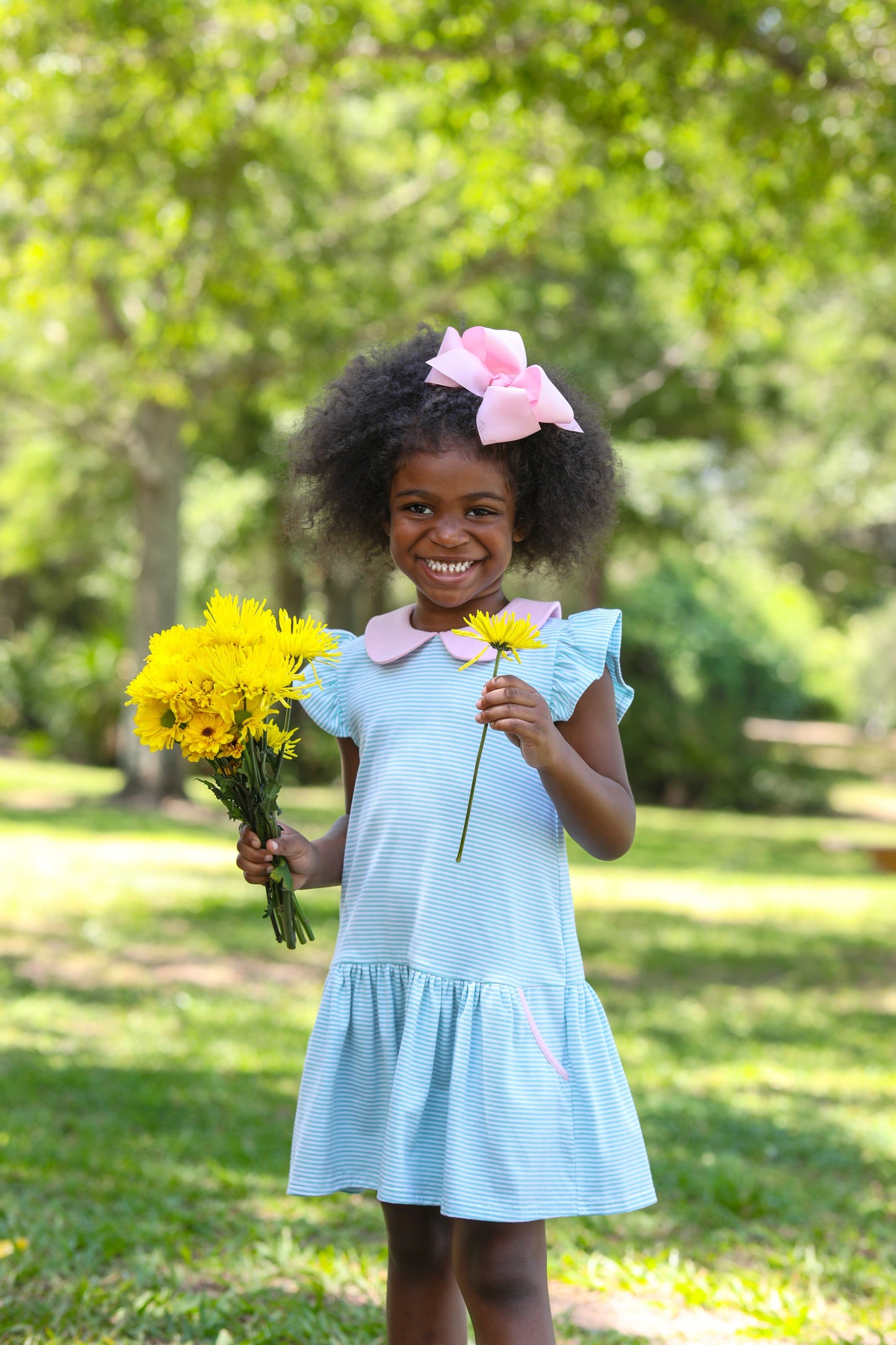 Genevieve Mint & Light Pink Girls Dress