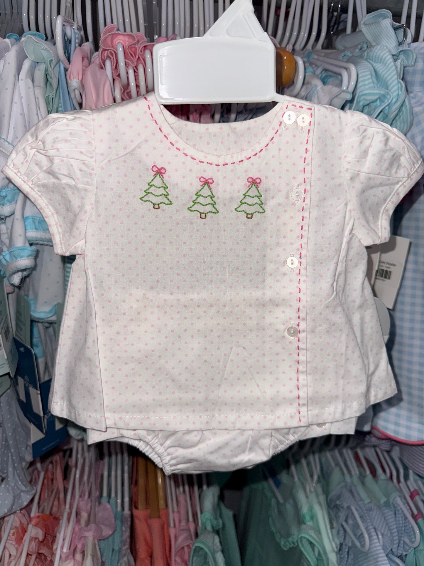 Riley Girls Christmas Tree Diaper Set
