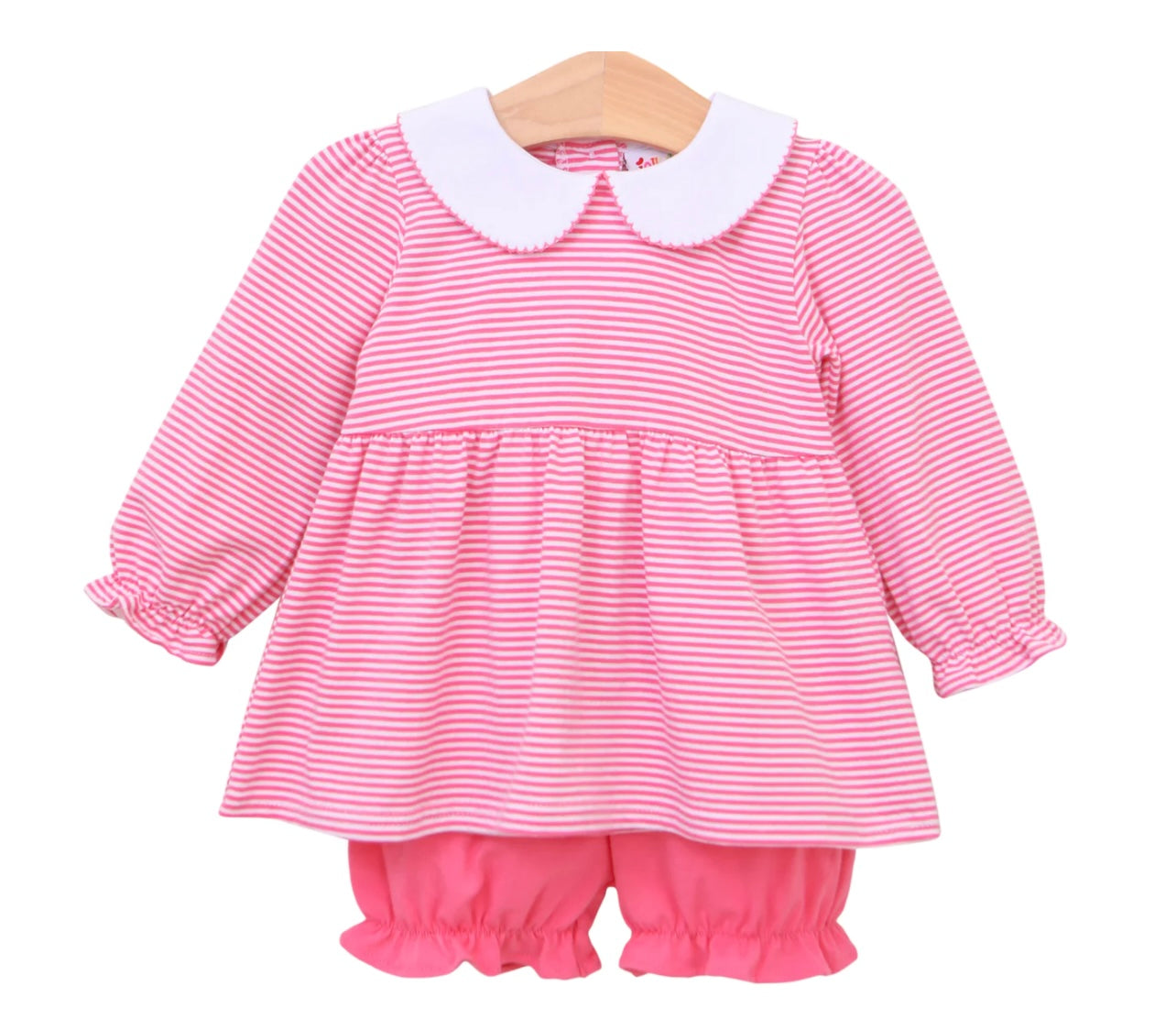 Charlotte Pink Stripe Girls Bloomer Set