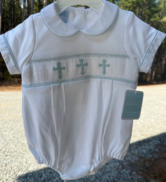 White Knit Boys Cross Bubble