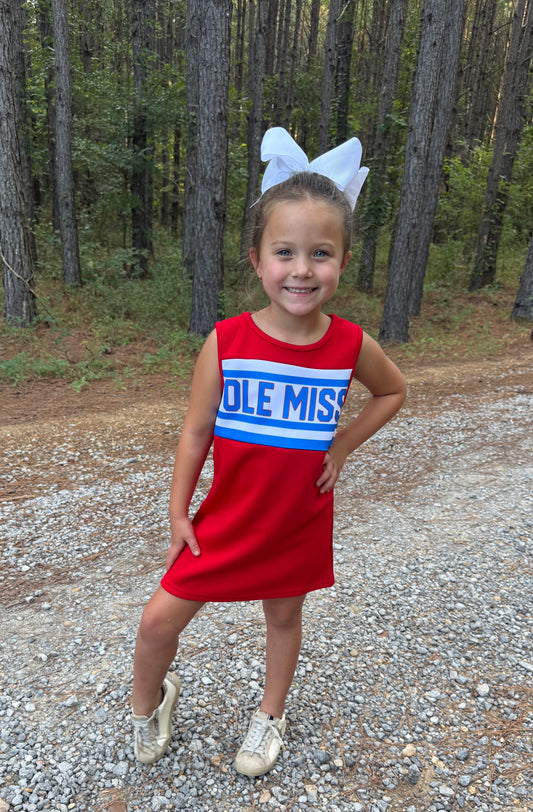 The Classic Girls Cheer Dress- Ole Miss Bright Red (size up— these run short)