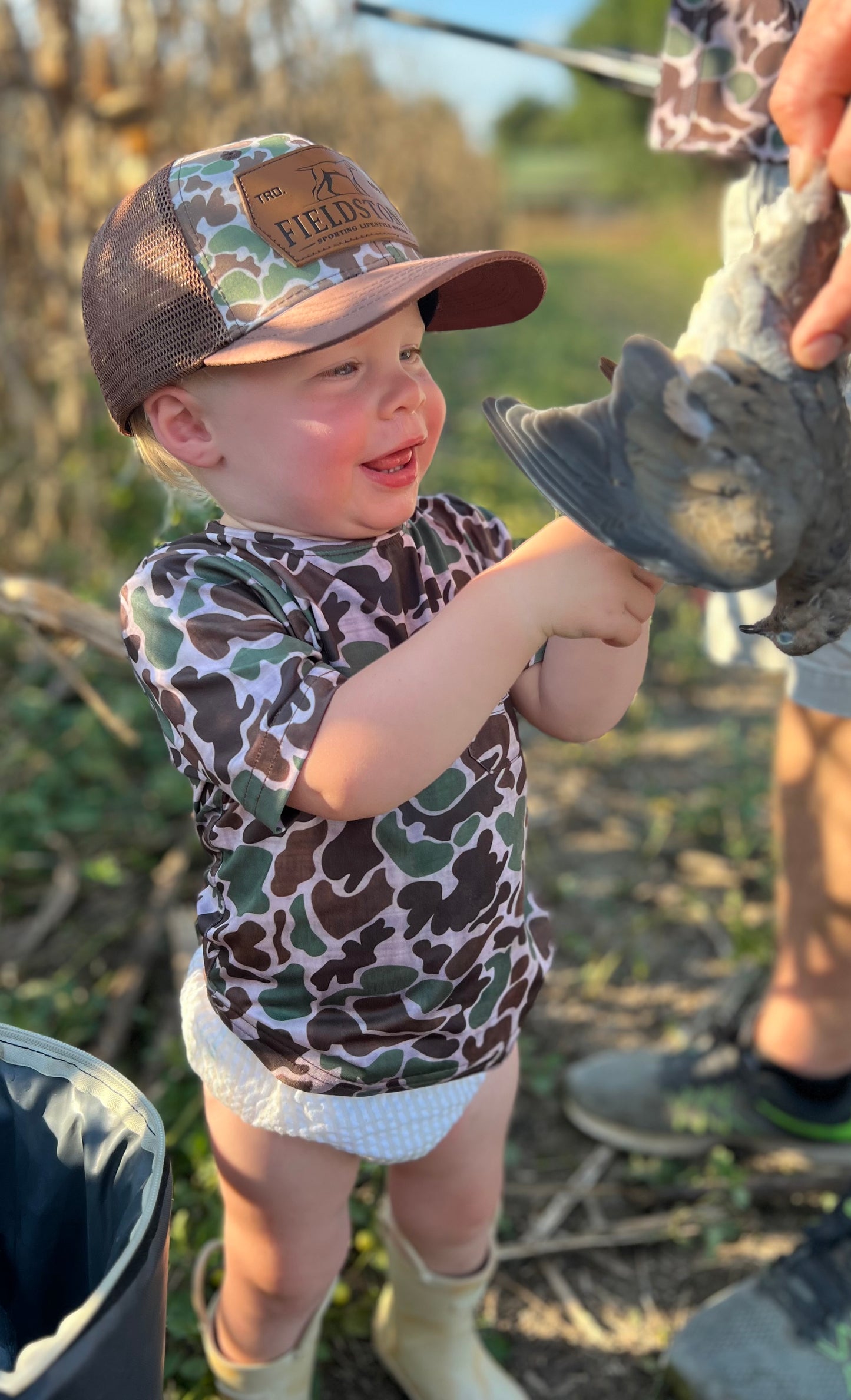 Fieldstone Old School Camo/Brown Bill Youth Boys Hat