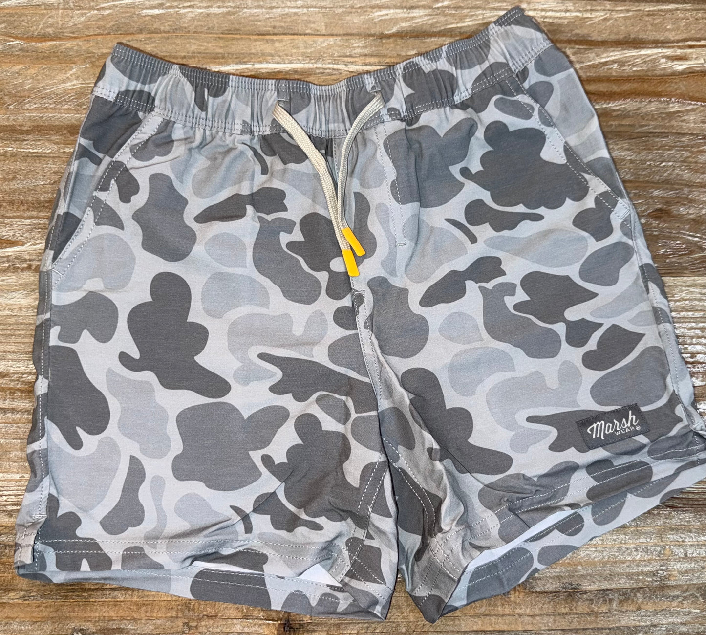 Fulton Volleys Gray Mallard Camo Boys Shorts