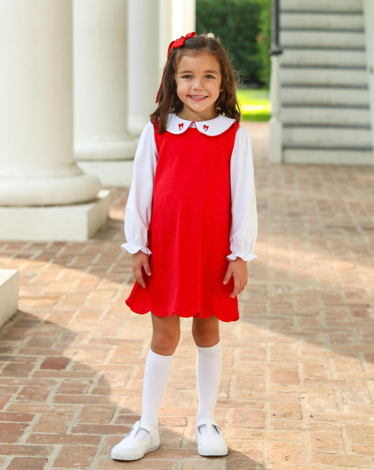 Holiday Bow Red Girls Dress Set