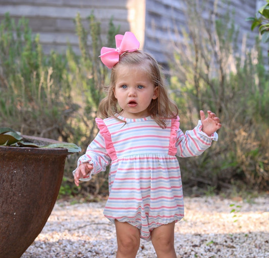 Charleston Stripe Evie Long Sleeve Girls Bubble