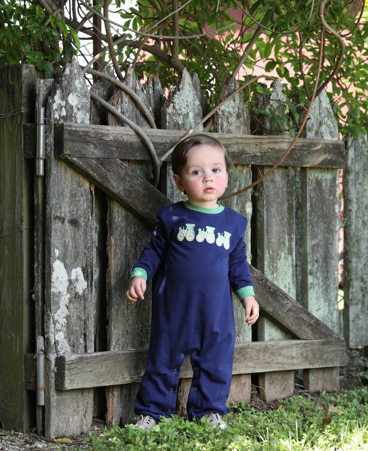 Tractor Trio Boys Romper