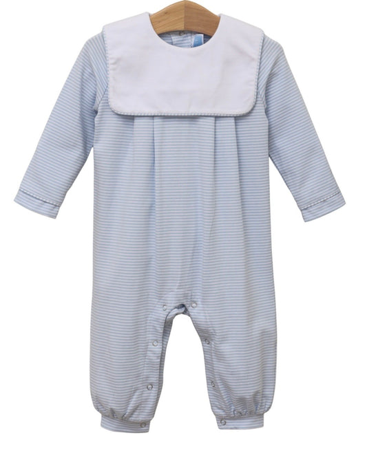 Light Blue Stripe Boys Lucas Romper